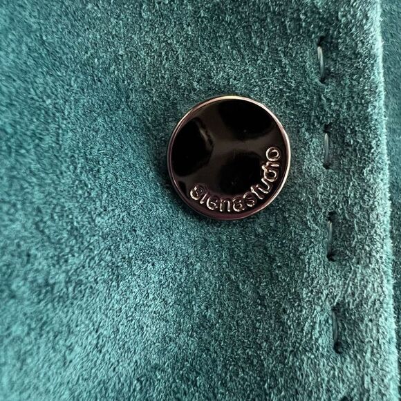 Sienna Studio G3 Apparel Women’s XS Leather Turquoise Button Jacket Coat - Picture 8 of 16